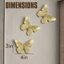 GUSFREUD 3D Butterfly Wall Decor Set – Resin Wall Decorations for Living Room, Bedroom, Garden, Yard, Outdoor and Gallery Walls - Antique Gold - Set of 3