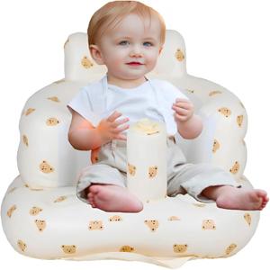 Baby Inflatable Seat for Babies 3-36 Months, Built in Air Pump, Baby Support Seat Summer Toddler Chair for Sitting Up, Baby Shower Chair Floor Seater