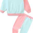 Toddler Baby Girl Clothes Fall Winter Long Sleeve Sweatshirt with Pants Set Girls Cute Print Outfits 6M-4Years (3-4T, Wild Green)