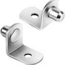 6mm Shelf Support Pegs, Shelf Pegs with Hole, L-Shaped Nickel Plated Shelf Pins Holders for Kitchen Bookcase Cabinet Furniture Support, 50 PCS