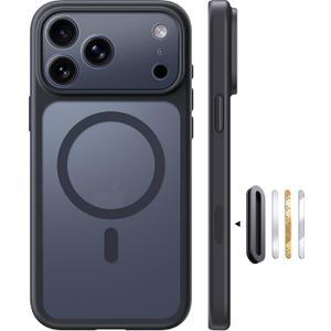 TOCOL for iPhone 17 Pro Case with Camera Control Capture Button, Compatible with Magsafe Charger, Built-in Magnetic Ring, Translucent Matte Phone Case for iPhone 17 Pro 6.3 inch (Key Black)