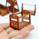 Yardwe Miniature Wooden Basket Dollhouse Accessories Hollow Wire Frame Storage Model 1.25 Inch for Dollhouse D Cor and Display