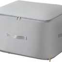 Ultra Space Saving Self Compression Organizer, Comforter Storage Bag - Compression Storage Bags with Zipper for Clothes, Blankets, Comforters, Bedding (Small, Grey)