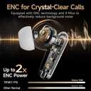 2 x Studio-Quality Wireless Ear Buds with Deep Bass & Enhanced Audio Clarity, Bluetooth 5.4, 10-Year Lifespan Earbuds, ENC Noise Cancelling Calls, Secure Fit Memory Foam Tips, IPX6 Waterproof (White)