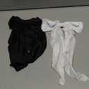 Velscrun Oversized Red White Midnight Black Hair Bows for Women Silky Satin Large Hair Ribbons Long Tail Bow Barrettes Stocking Stuffers for Teen Girls Gifts for Women Christmas Hair Accessories