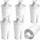 6-Pack Replacement Filter for Brita Pitcher and Dispensers,Water Filters Compatible for Britta OB03, Classic 35557, Mavea 107007, Everyday, Marina, Grand, Lake and More - APPLIANCEMATES