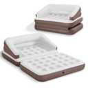 outdoor Full Size Air Mattress for Inflatable Portable Blow Up Mattress Sofa Bed with Flocked top-Double Air Couch for Tent Camping(Dark Brown), 78 x 54.3 x 24.4 inches