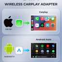 AuroraLink Wireless Carplay Adapter for Apple iPhone & Android Auto 2-in-1 Fast & Stable Carplay Wireless Adapter Convert Wired to Wireless Car Play Dongle for iOS 10+/Android 11+ (Grey)