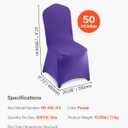 VEVOR Chair Covers, Polyester Spandex Chair Cover, Stretch Slipcovers for Wedding Party Dining Banquet Flat-Front Chair Covers (Purple-a, 50PCS)