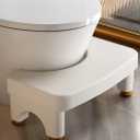 Toilet Stool Squat for Adults, Adjustable Poop Stool for Bathroom-6", 7", 8" and 9",Non-Slip Potty Step Stool for Adults,White