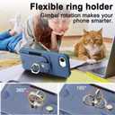 MONASAY Wallet Case Compatible for iPhone 16e 5G 6.1 inch with 360 Rotation Ring Stand[Glass Screen Protector][RFID Blocking] Leather Phone Cover with Card Holder for Women and Men, Light Blue