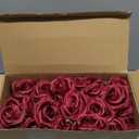 Hotop 40 Pcs Rose Artificial Flowers Bulk with Long Stem,Realistic Silk Fake Roses Bouquet for Home Wedding Centerpieces Party Table Decoration Valentines Gifts(Wine Red)