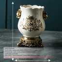 Ceramic Resin vase 16.9-inch ice Cracked Pattern Retro Antique Home Decoration Dining Table Living Room Kitchen Bedroom Bookshelf Office Coffee Table Dining Room Fireplace (Color 2)