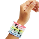 8 Pack Silicone Beaded Bracelets - Cute Rubber Bracelets Set, Teen Girls, Women (2.6x0.3 in)