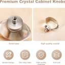 4 Pack Glass Cabinet Knobs and Pulls, Oval Crystal Cabinet Knobs for Dresser Drawers, Brushed Nickel Kitchen Egg Shape