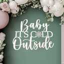 Baby Its cold outside Sign for Baby Shower backdrop wall decorationChristmas Sign Party Wall Art DecorationWooden Winter Theme Decor with Snowflake(14.1711.42in)