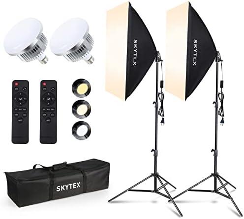 Skytex Softbox Lighting Kit(2Pack), 20"x28" Soft Box | 85W 2700-6400K E27 LED Bulb Continuous Photography Lighting, Photo Studio Lights Equipment for Camera Shooting, Video Recording