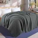 Tex Trend 100% Cotton Blanket Twin Size - Soft Waffle Weave Bed Blanket for Summer Cooling & Winter Warmth, Breathable Lightweight Cotton Throw, Perfect for Bed, Couch & Gifting, Grey, 60x90 Inches