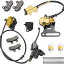 Pit Bike Front Brake & 12mm Rear Hydraulic Disc Brake Caliper Assembly Compatible with Apollo SSR 125cc 110cc Tao Tao Coolster Roketa X-pro 4-Stroke 50cc 70cc 90cc Chinese Dirt Bike Parts