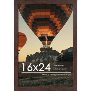 16x24 Picture Frame, Walnut Woodgrain Poster Frame, 1 Pack | for Horizontal or Vertical Wall Mounting, for Photos, Artwork; Fits Home, Office & Gallery Wall Decor