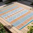 YONILE Outdoor Plastic Straw Rug 5x8 ft,Reversible Waterproof Large Outdoor Patio Rug RV Mat Outside Carpet for Porch, Deck, Backyard, Balcony, Picnic