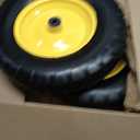 RONPOW 4.80/4.00-8 Flat Free Wheelbarrow Tire and Wheel, 16" Yellow 2-Pack