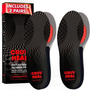 2 Packs of (New) Work Orthotic Insoles - Anti Fatigue Medium Arch Support Shoe Insert Men Women - Plantar Fasciitis Flat Feet - Relieve Foot Pain - Work Boot Insoles Standing All Day (Gray, S) (S(Men 6.5-7||Women 7.5-8))
