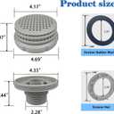 Pool Strainer Connector Kit - Threaded Hose Adapter Replacement for Hayward 10746, 10744, 10255, 10256 Models - Durable Above Ground Pool Filter Fitting with Nut & Washer