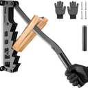 Wall Mounted Kindling Splitter, 2025 New Designed Kindling Splitter for Wood Outdoor Indoor, Manual Log Splitter Hand Firewood Splitter with Extended Handle (Black-With Gloves)