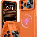 GIVELOT Magnetic for iPhone 17 Pro Case,[Compatible with Magsafe][Slide Camera Cover][Kickstand][Military Grade Protection] Shockproof Rugged Case for iPhone 17 Pro,Orange