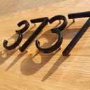 House Address Numbers - 5 Inch Floating House Numbers With Nail Kit And Instructions Easy To Install, High Gloss Black Number 7