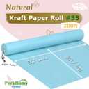 PerkHomy 36" x 2,400" (200') Light Blue Kraft Paper Roll for Craft Bulletin Board Paper Art Table Covering Crafting Gift Wrapping Bouquet Packing Parcel 80GSM 55LB (Light Blue, 36" x 200')