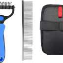 3-in-1 Pets Dog Deshedding Brush & Cat Grooming Tool with Comb, Rake for Shedding Control, Removes Loose Remover Hair & Mats, Pets Hair Removal Tool