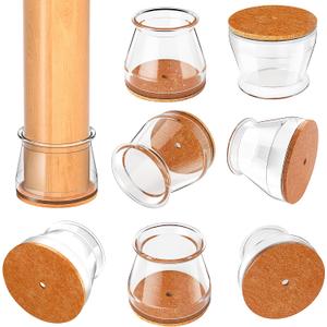 Chair Leg Floor Protectors Round, Silicone Chair Leg Protectors for Hardwood Floors, Chair Leg Caps Covers Protect Wooden Floors from Scratching 20 Pcs Small (Fit:8/16" to 15/16")