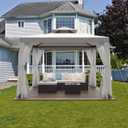 Patio Gazebo Tent Outdoor Canopy Shelter 10'x10' with Removable Netting,100 Square Feet of Shade for Garden, Backyard Deck and Lawns (Gray)