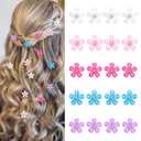 YISSION Colorful Rhinestone Hair Accessories - Mini Flower Hair Clips, Pins & Barrettes for Wedding, Bridal, Girls & Women (Multi-colored)