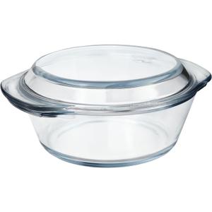 Small Glass Casserole Dish With Glass Lid, 1L Covered Glass Microwavable Bowl Oven Safe, Easy Grab Glass Baking Dish for Oven