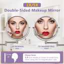 Wall Mounted Makeup Mirror, 1X/5X Magnifying Mirror Double Sided, 8 Inch Extendable Bathroom Mirror for Shaving, Nickel