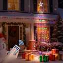 6Ft 240 LEDs Christmas Cone Tree Lights,RGB Outdoor Christmas Tree Lights with Remote Control, Waterproof String Lights Holiday Decorations for Yard Patio Garden Holiday - Multicolor