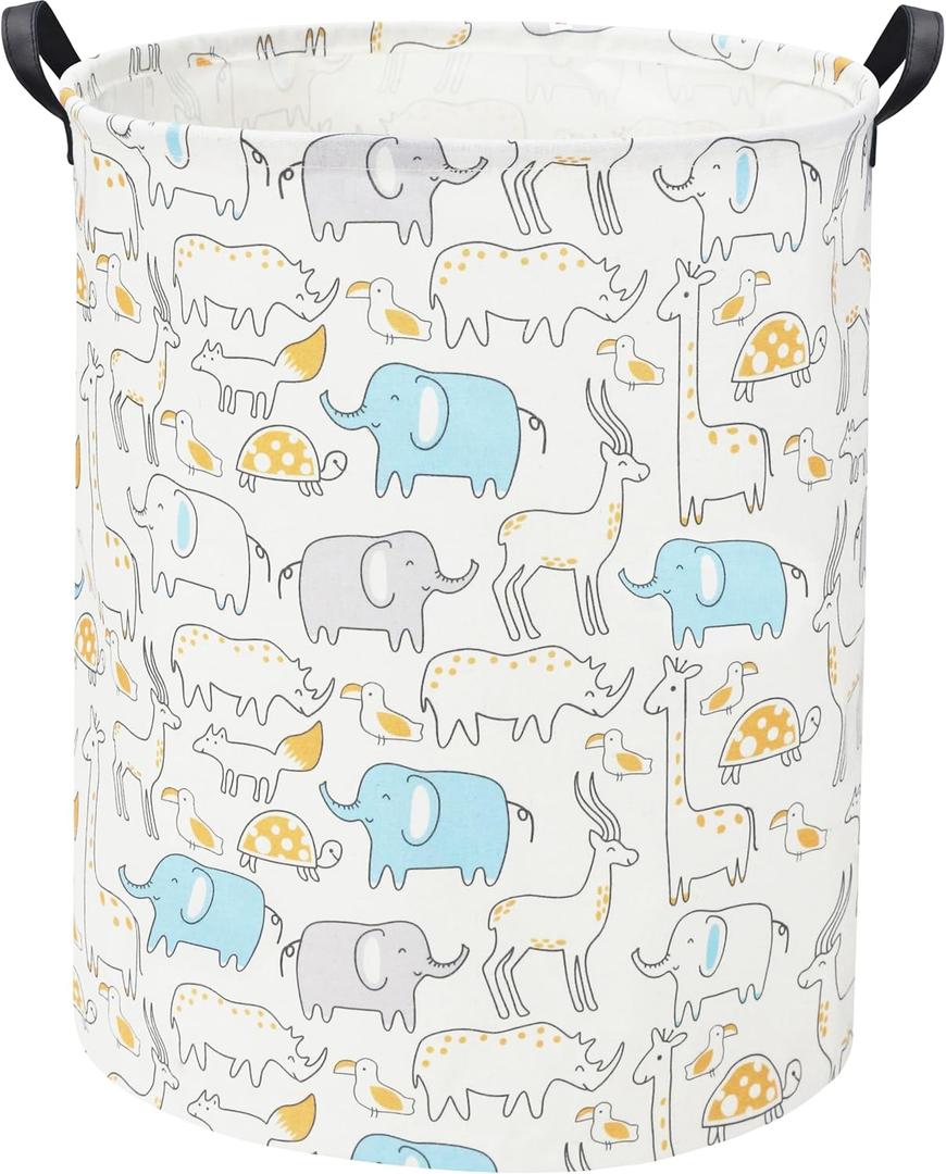 Animal Baby Laundry Basket Baby Hamper Kids Toy Storage Bin for Boys Room Decor Baby Nursery Hamper Gift Baskets for Bedroom Bathroom (Animal)