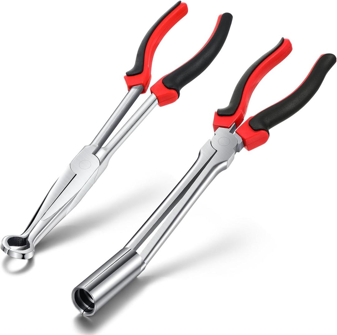 2 Pack Spark Plug Wire Removal Tool Kit Includes Spark Plug Boot Removal Tool and Pliers Pulling Tool,wire Puller Removal Tool Pliers(Red)