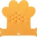 Dog Lick Mat with Suction Cups, Slow Feeder & Enrichment Mat for Dogs & Cats, Silicone Feeding Mat for Wet & Dry Food, Anxiety Relief, Mess-Free Foldable Pocket Design, Orange