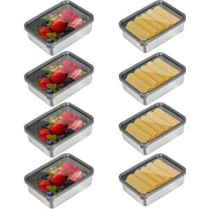 Cheese Container for Refrigerator,Fridge Storage Container,Deli Container with Lid,Bacon Container for Fridge,Bacon holder for Refrigerator,304SS Food Storage Container
