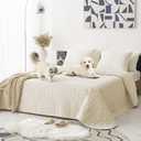 Waterproof and Anti-Slip Dog Bed Cover and Pet Blanket Sofa Pet Bed Mat car Incontinence Mattress Protectors Furniture Couch Cover for Most Cats Dogs, Pets82x102-Ivory (82x102Inch (Pack of 1))