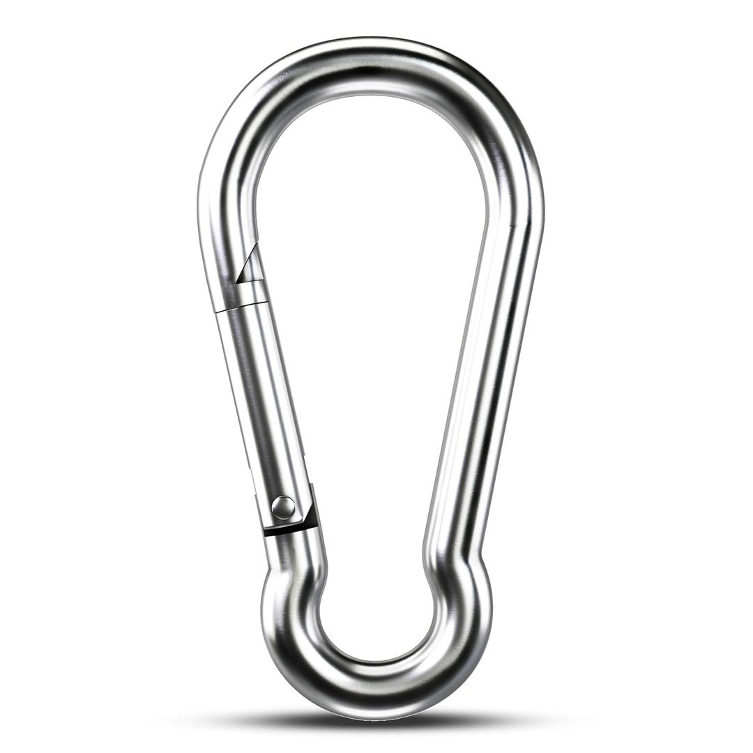 Large Carabiner Clip Hooks, 1pc 4.7 inch Carabiners Heavy Duty, 304 Stainless Steel Spring Snap Hook Fits Camping Hanging Hiking Weight Lifting, Metal Clips for Rope or Chain