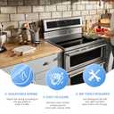 Stainless Steel Stove Gap Covers, 2 PCS Kitchen Stove Counter Gap Filler, Stove Guard Counter Gap Cover Length 23.4" Heat Resistant & Easy to Clean - Black