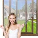 NeatiEase Adjustable DIY Magnetic Window Screen Max 60"x 48" Fits Any Size Smaller Gray Frame Fiberglass Mesh with Extra Accessories