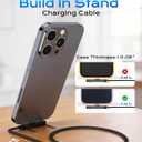 LOOHOI USB C to USB C Cable, 240W Fast Charging Cable with Built-in Phone Stand (5 FT, Black), Durable Braided Type-C Cable with 90 Angled T-Shaped Stand (2PCS)