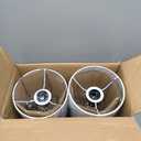 Small Gold Table Lamps, Set of 2 Bedside Nightstand Lamps with White Fabric Shade, Metal Base, Hollow Desk lamp, Modern Brass Geometric End Table Lamp for Bedrooms, Living Room,Office,Foyer