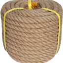 Twisted Manila Rope (3/4 in x 100 ft) Natural Jute Rope Hemp Rope for Crafting, Swing Bed, Railing, Decorating